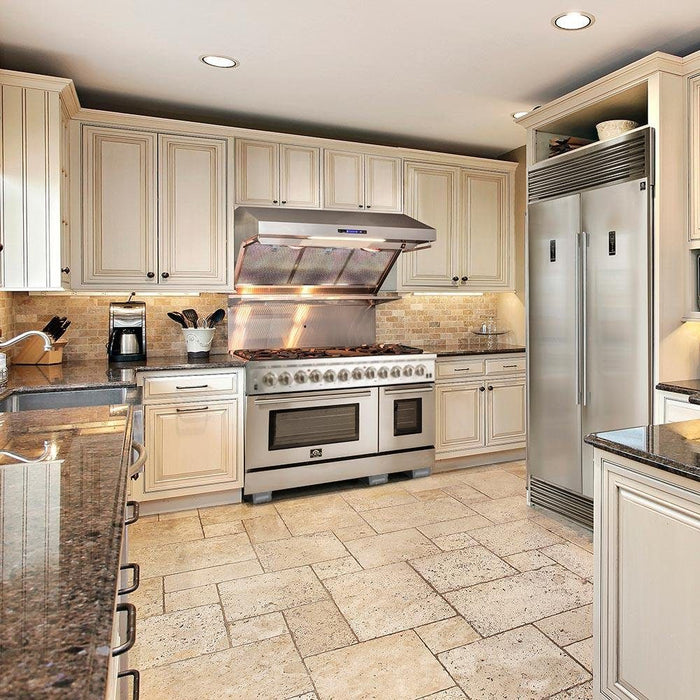 Forno Galiano FFSGS6156‑48 48" Dual Fuel Range, 8 Burners, 6.3 cu. ft. Convection Oven, Stainless Steel