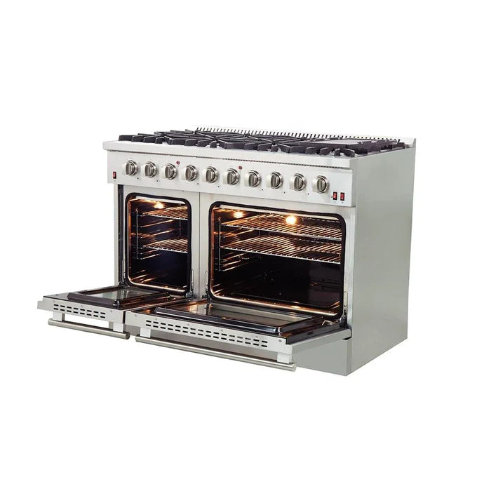 Forno 2-Piece Professional Kitchen Appliance Package – 48-Inch Gas Range & 60-Inch Built-In Refrigerator – FBDL-005-01CAUS