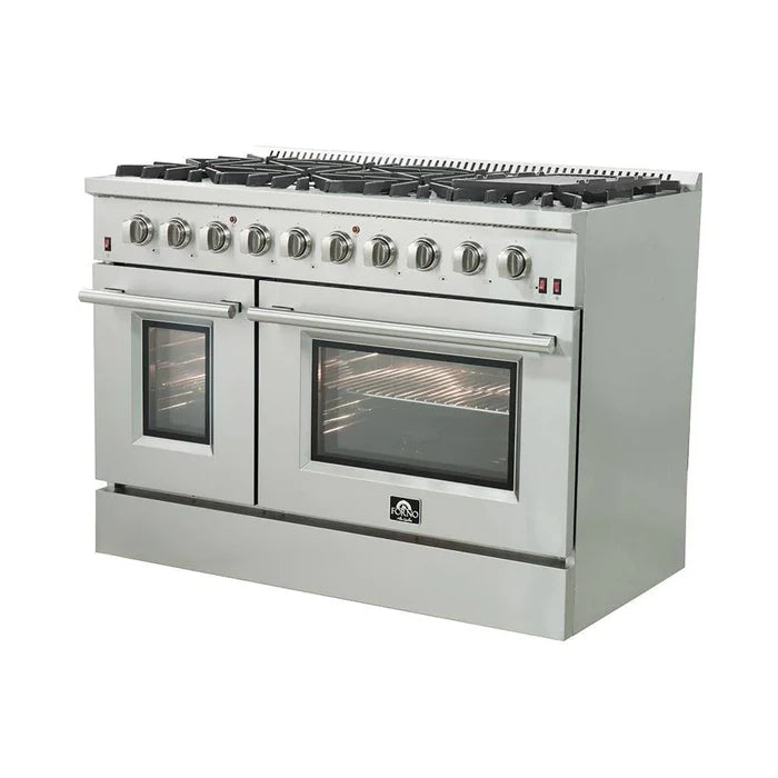 Forno 2-Piece Professional Kitchen Appliance Package – 48-Inch Gas Range & 60-Inch Built-In Refrigerator – FBDL-005-01CAUS