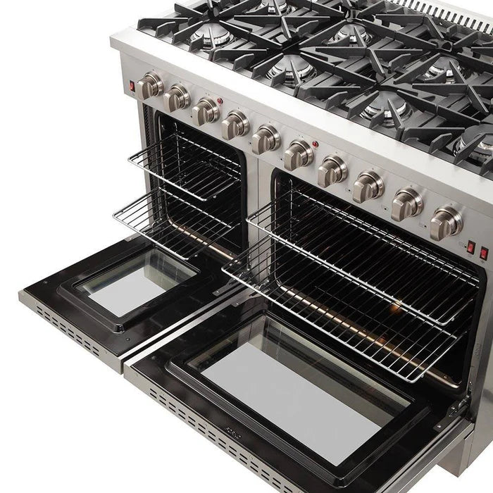 Forno 2-Piece Professional Kitchen Appliance Package – 48-Inch Gas Range & 60-Inch Built-In Refrigerator – FBDL-005-01CAUS