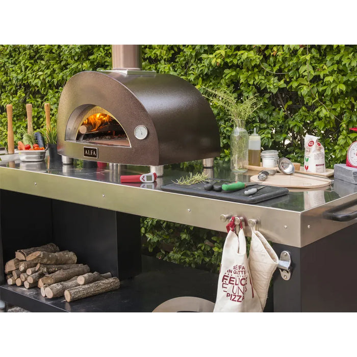 Alfa Moderno 1 Wood-Fired Pizza Oven FXMD-S-LRAM – Copper, 1-Pizza, Outdoor Countertop Oven, Up to 1000 °F
