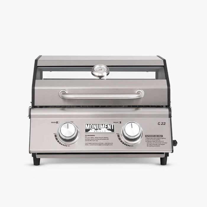 Monument Grills G22 Stainless Tabletop Propane Gas Grill