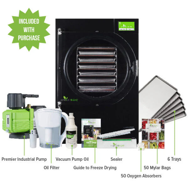 Harvest Right Large Home PRO Freeze Dryer Black 6-Tray w Mylar Starter Kit – N-HRFDLBK-PP (Home Freeze Dryer Appliance)