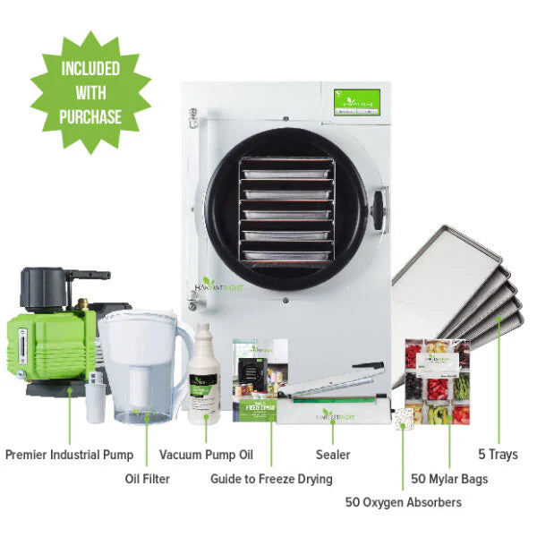 Harvest Right Medium Home PRO Freeze Dryer White 5-Tray w Mylar Starter Kit – HRFDMWH (Home Freeze Dryer Appliance)