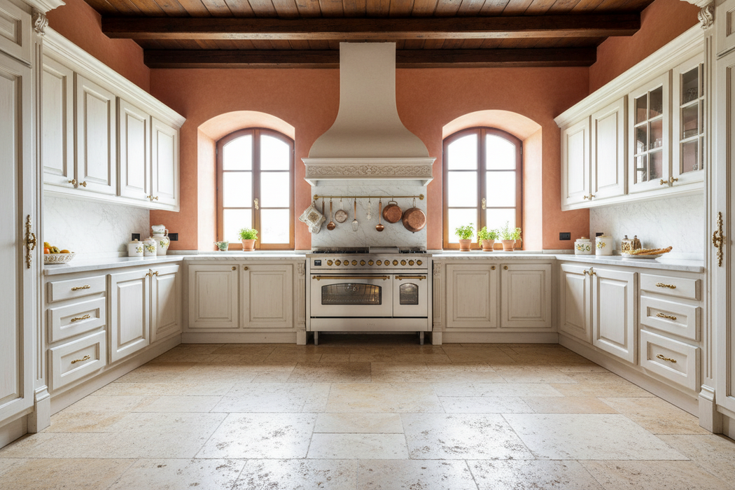 ILVE Nostalgie II 48-Inch Dual Fuel Range with 8 Burners and Griddle, Stainless Steel Brass Trim