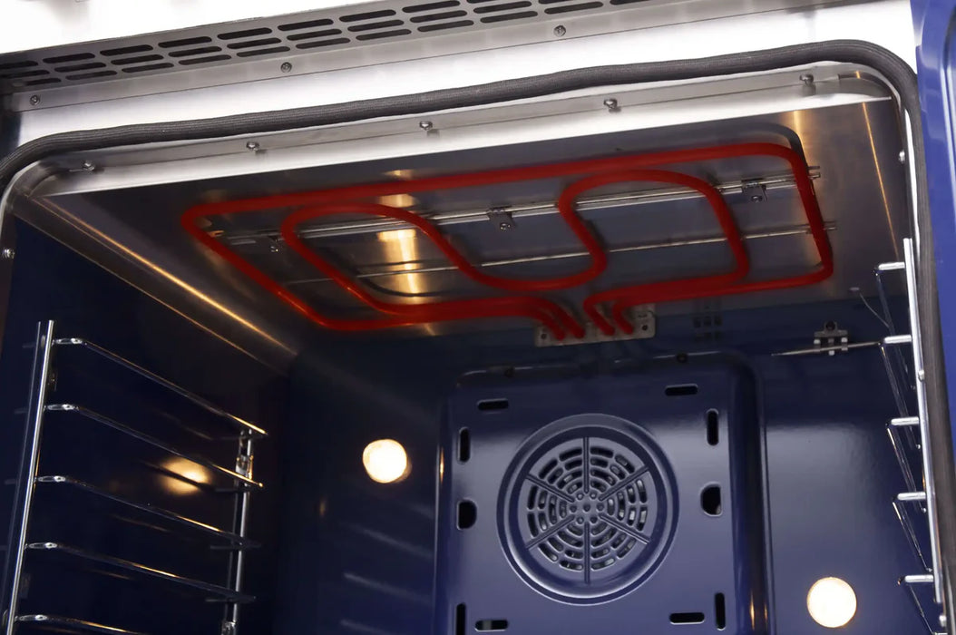 Forno Massimo FFSGS6325-30 30" Stainless Steel French Door Dual Fuel Range, 5 Sealed Burners, 4.32 cu. ft. True Convection Oven