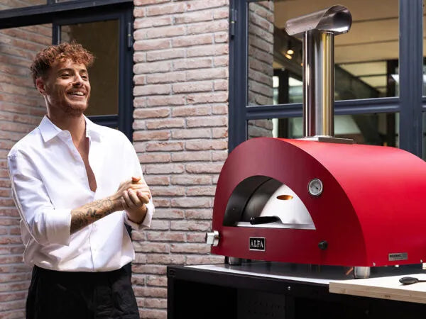 Alfa Moderno 3 Pizze Gas Outdoor Pizza Oven FXMD-3P-MROR-U – Ruby Red, 3-Pizza Capacity, Countertop, 1000 °F Max Temp