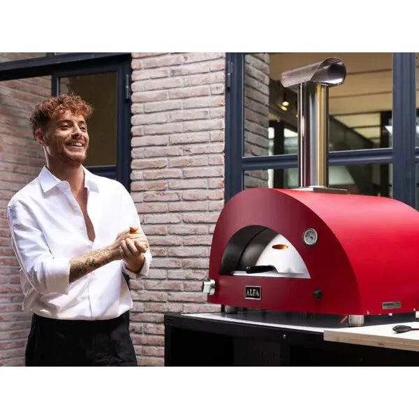 Alfa Moderno 3 Pizze Gas Outdoor Pizza Oven FXMD-3P-MROR-U – Ruby Red, 3-Pizza Capacity, Countertop, 1000 °F Max Temp
