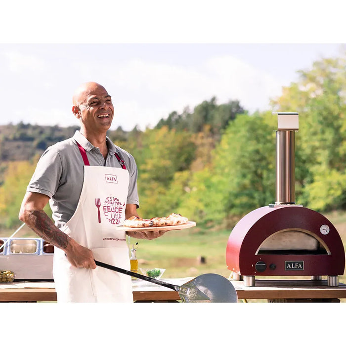 Alfa Moderno Portable Pizza Oven FXMD-PT-GROA-U – Antique Red, 1-Pizza, Propane, 1000 °F