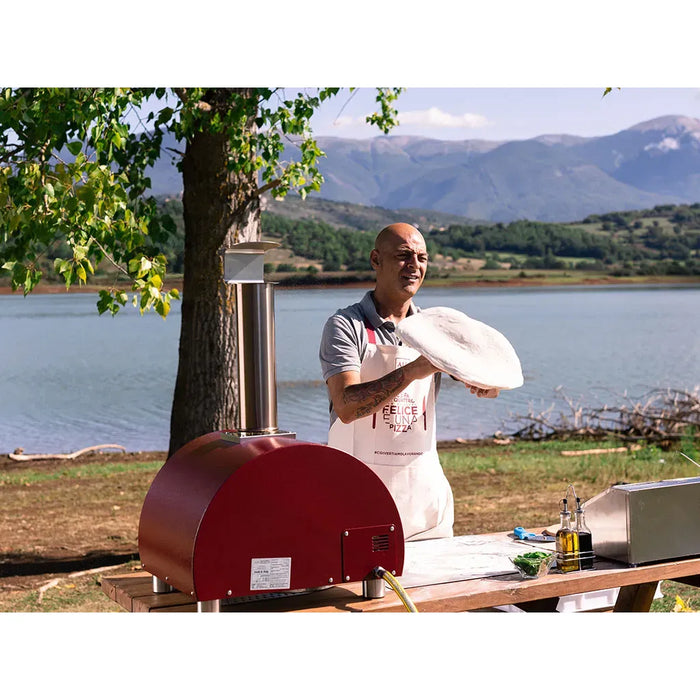 Alfa Moderno 3 Pizze Gas Outdoor Pizza Oven FXMD-3P-GROR-U – Ruby Red, 3-Pizza Capacity, Countertop, 1000 °F Max Temp