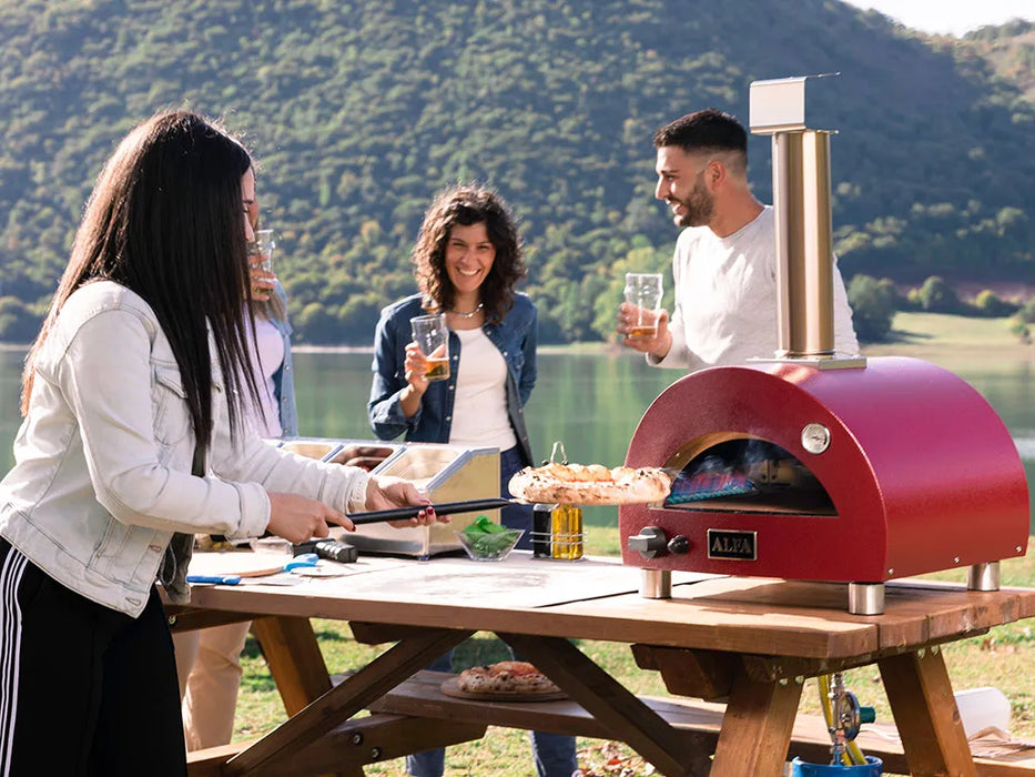 Alfa Moderno 5 Pizze Natural Gas Outdoor Pizza Oven FXMD-5P-MROR-U – Antique Red, 5-Pizza Capacity, Countertop, 1,000 °F Max Temp