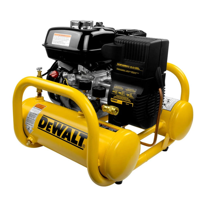 DeWalt 4-Gallon Pontoon Style Air Compressor | 5.0 CFM @ 90 PSI | Honda GX160 Engine | Model DXCMTA5590412.SAN | Portable Gas-Powered Contractor-Grade Air Compressor