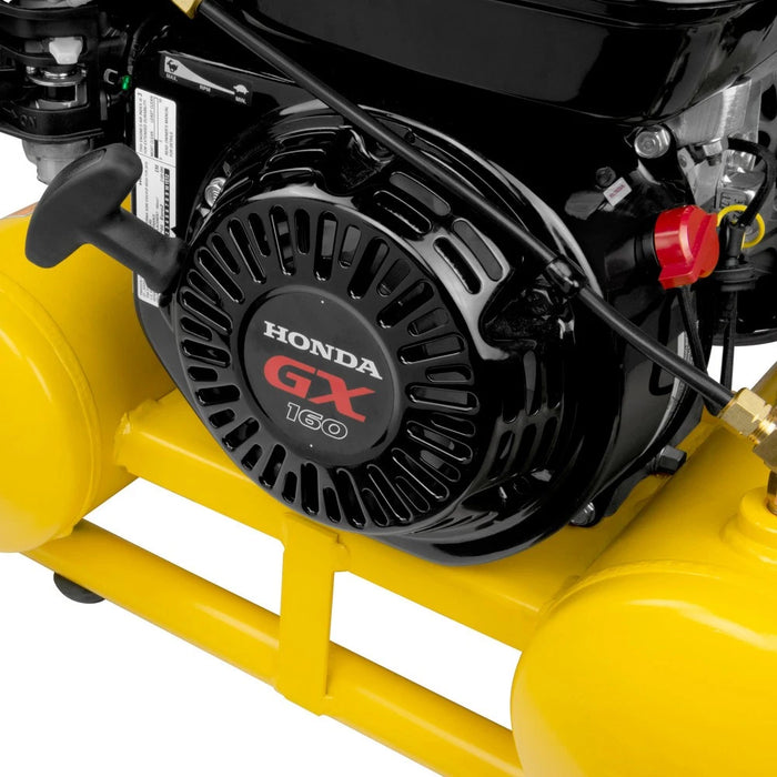 DeWalt 4-Gallon Pontoon Style Air Compressor | 5.0 CFM @ 90 PSI | Honda GX160 Engine | Model DXCMTA5590412.SAN | Portable Gas-Powered Contractor-Grade Air Compressor