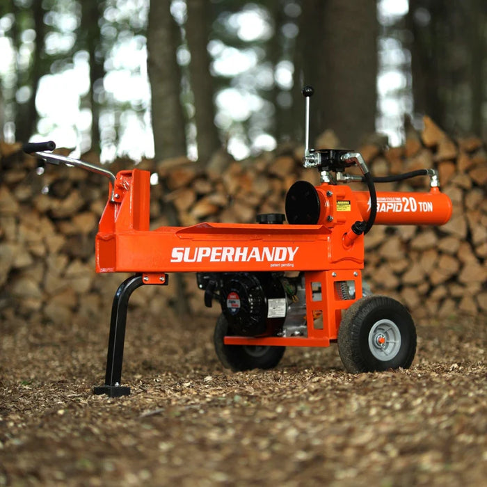 Super Handy GUO077 Portable 20‑Ton Gas Log Splitter – 7 HP, 20.5" Log Length, Auto‑Return