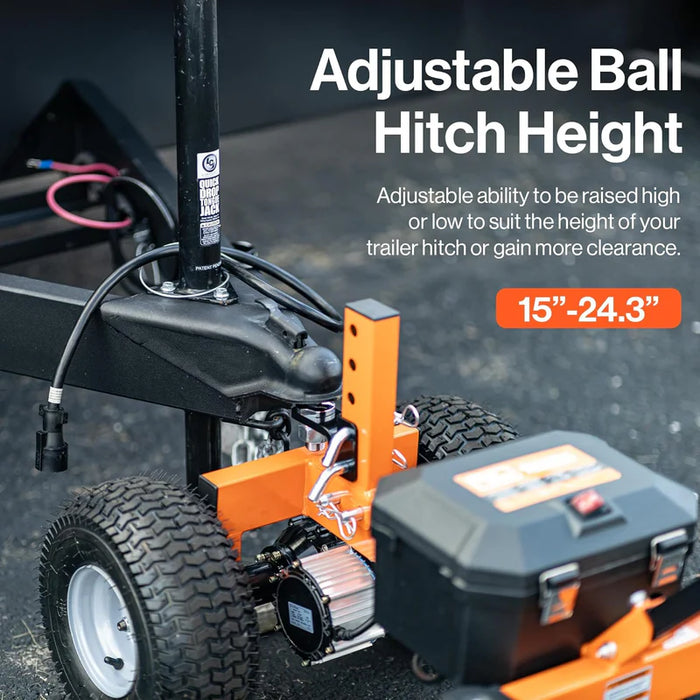Super Handy GUO137 Electric Trailer Dolly 24V – 2,800 lb Towing Capacity, Adjustable 2" Ball