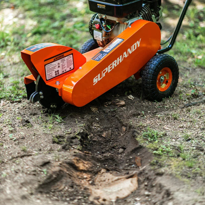 Super Handy GUO110 Stump Grinder 9HP Gas – 12" Blade, 6 Carbide Teeth, Direct Drive