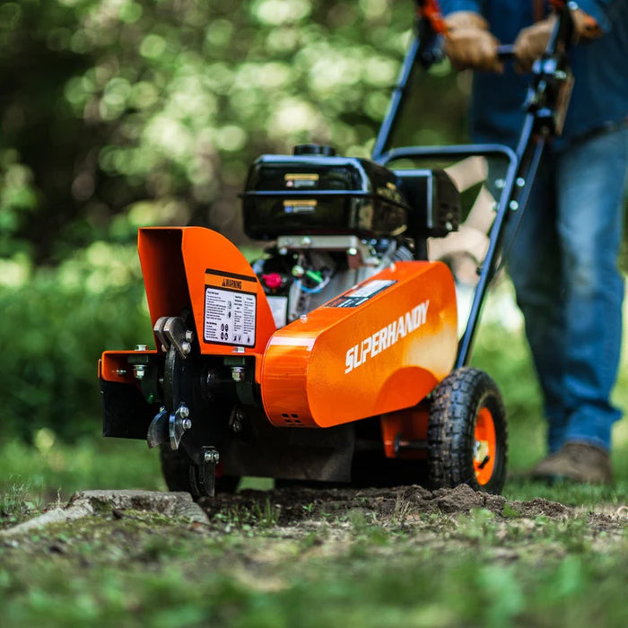 Super Handy GUO110 Stump Grinder 9HP Gas – 12" Blade, 6 Carbide Teeth, Direct Drive
