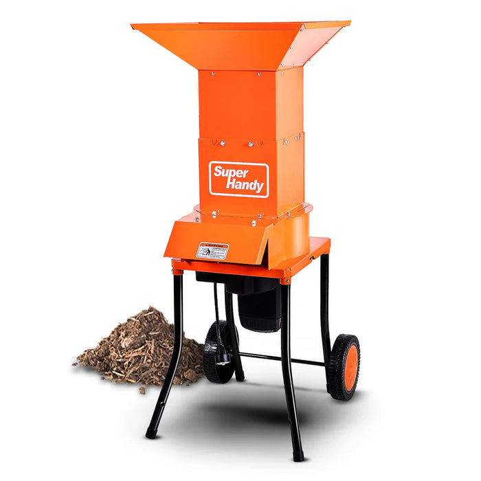 Super Handy GUO056 Electric Leaf Mulcher 120V – 11" 3‑Blade, 17:1 Reduction, Steel Housing