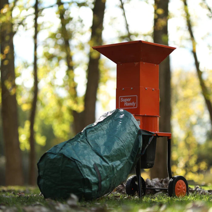 Super Handy GUO056 Electric Leaf Mulcher 120V – 11" 3‑Blade, 17:1 Reduction, Steel Housing