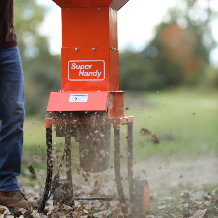 Super Handy GUO056 Electric Leaf Mulcher 120V – 11" 3‑Blade, 17:1 Reduction, Steel Housing