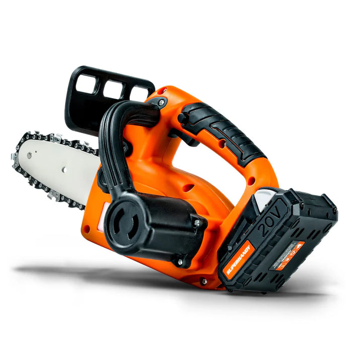 Super Handy GUT072 8″ Cordless Mini Chainsaw 20V – 2Ah Battery, Tool‑Free Tensioning