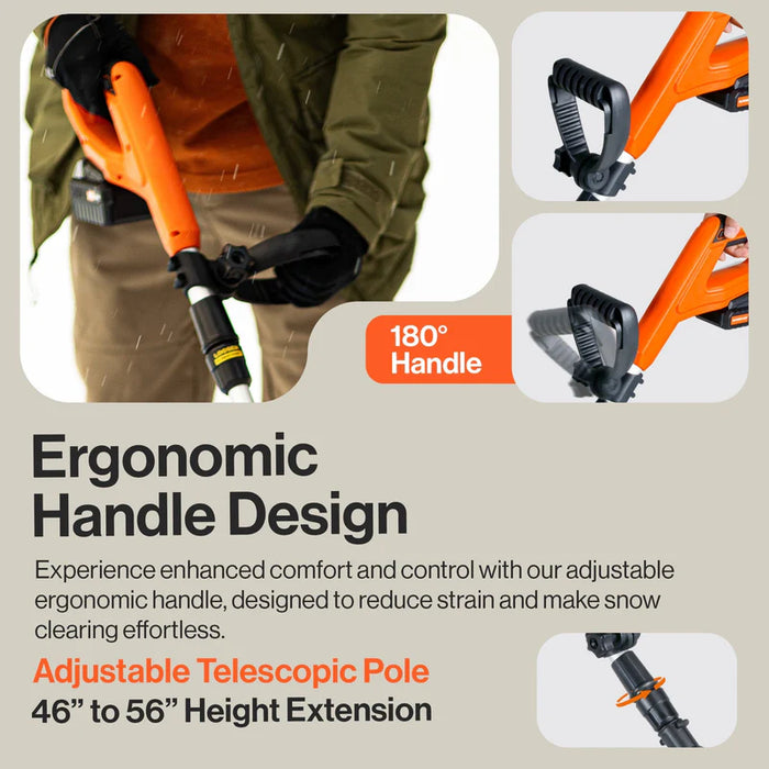 Super Handy GUT055 Cordless Snow Thrower 20V – 10" Clearing Width, 2Ah Battery