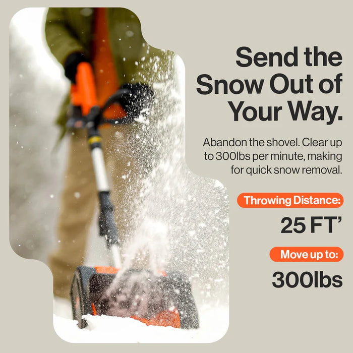 Super Handy GUT055 Cordless Snow Thrower 20V – 10" Clearing Width, 2Ah Battery