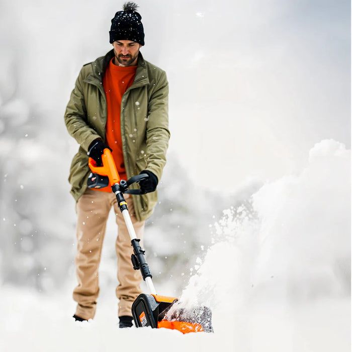 Super Handy GUT132 Electric Snow Thrower – 20V 4Ah Battery, 10" Clearing Width, 25 ft Throw