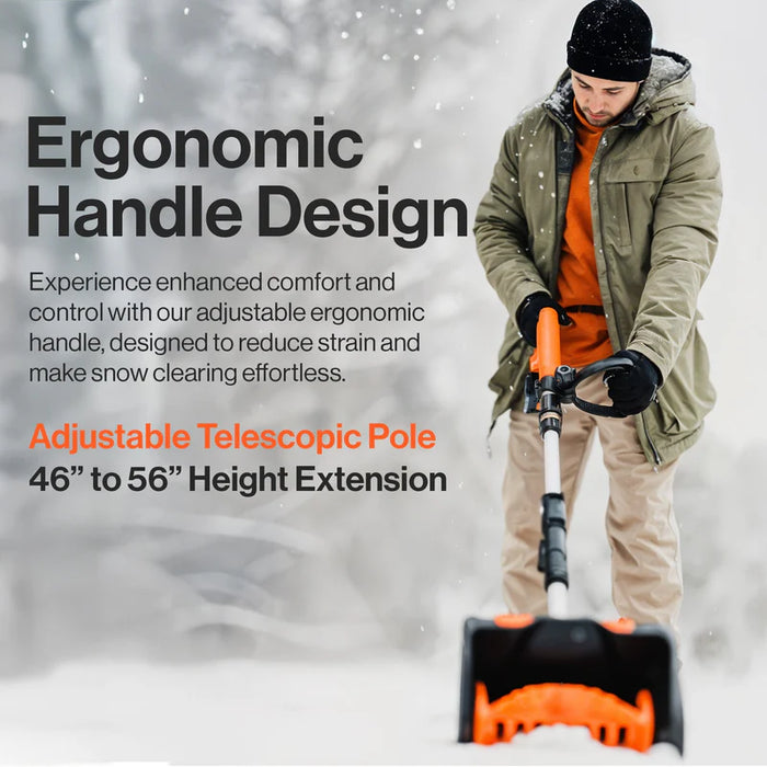Super Handy GUT132 Electric Snow Thrower – 20V 4Ah Battery, 10" Clearing Width, 25 ft Throw