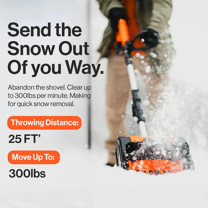 Super Handy GUT132 Electric Snow Thrower – 20V 4Ah Battery, 10" Clearing Width, 25 ft Throw