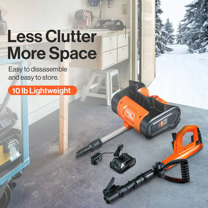 Super Handy GUT132 Electric Snow Thrower – 20V 4Ah Battery, 10" Clearing Width, 25 ft Throw