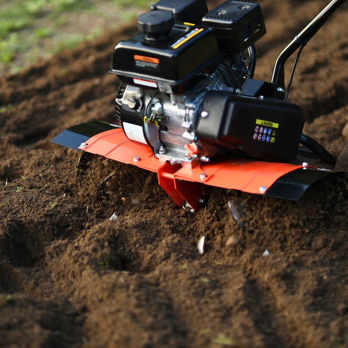 Super Handy GUO093 RotoTiller / Cultivator 7HP Gas Engine – 27″ Width, 6 Steel Tines