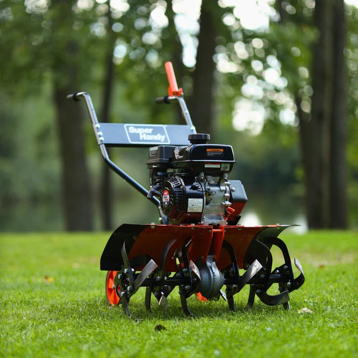 Super Handy GUO093 RotoTiller / Cultivator 7HP Gas Engine – 27″ Width, 6 Steel Tines