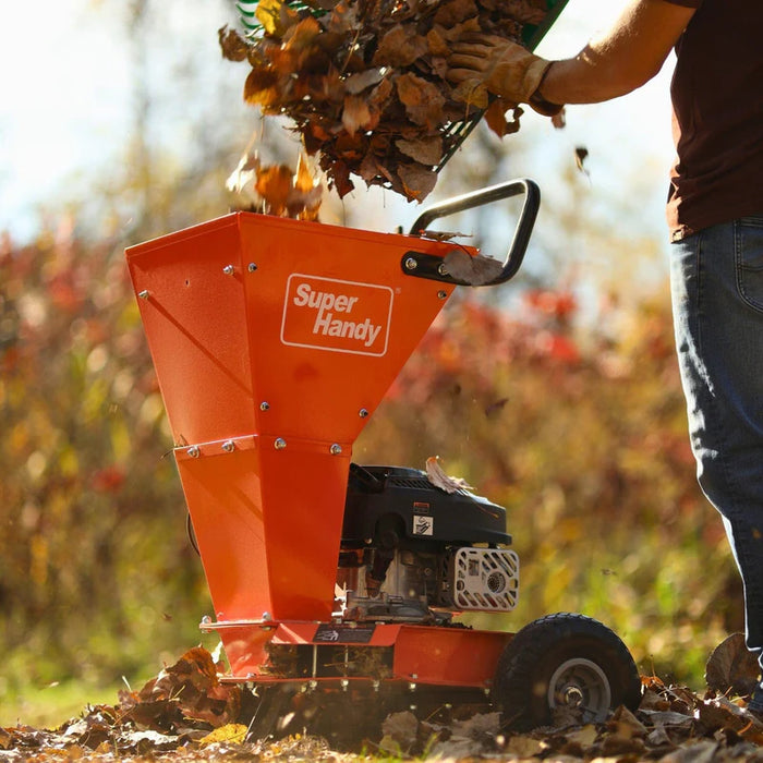 Super Handy GUO083 Heavy Duty Gas Leaf Mulcher / Shredder 3.4 HP – 1″ Branch Capacity, Large Hopper