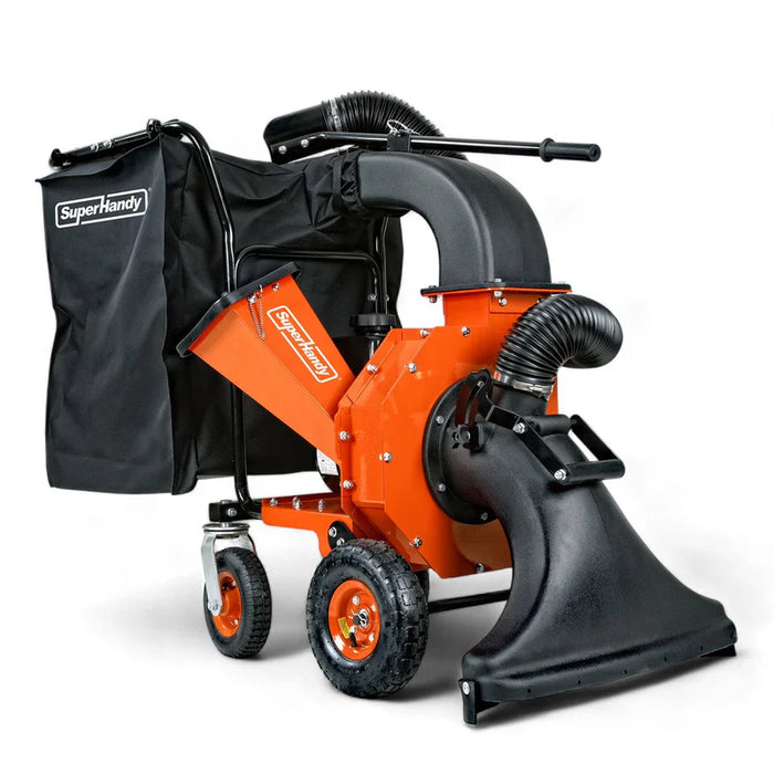 Super Handy GUO128 Leaf Vacuum & Wood Chipper Mulcher 7 HP Gas – 14" Impeller, 6 cu ft Bag