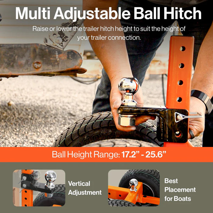Super Handy GUO134 Electric Trailer Dolly – 12V DC Motor, 900W, 227 lbs Capacity, Adjustable Ball Mount