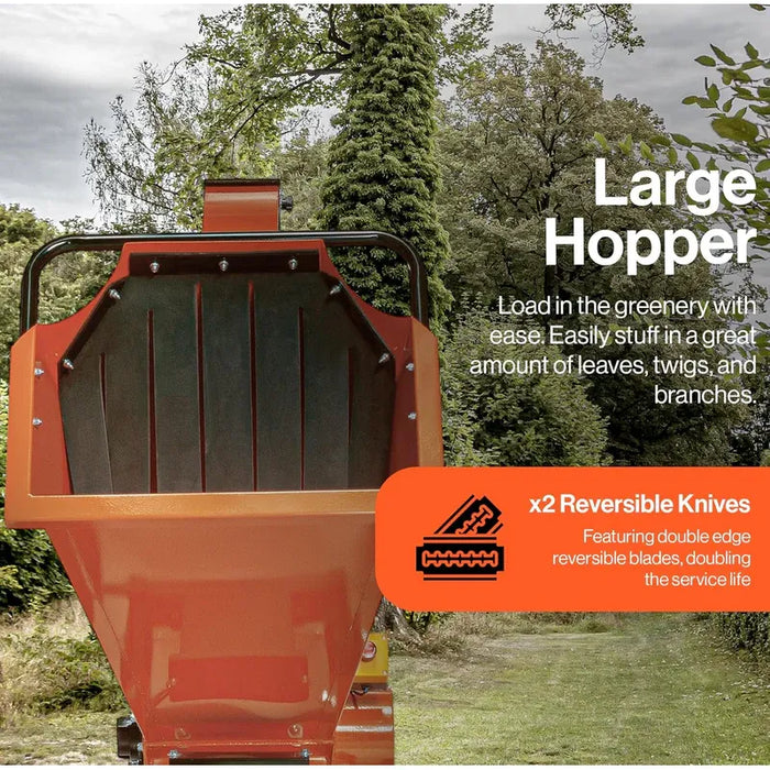 Super Handy GUO140 Tow-Behind Wood Chipper 15HP Gas Engine – 5" Capacity, ATV Compatible