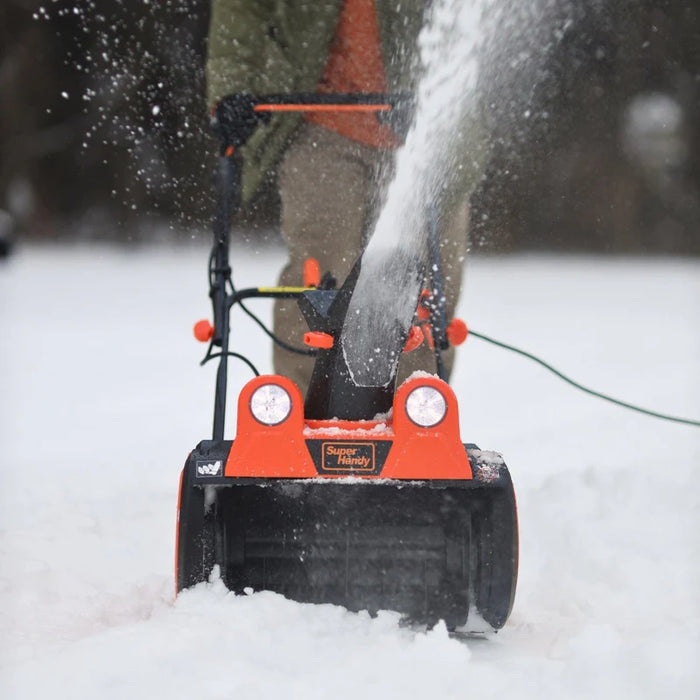 Super Handy GUT110 Walk‑Behind Electric Snow Blower 120V – 18" Clearing Width, LED Headlights