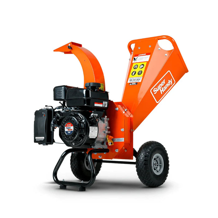 Super Handy GUO035 7HP Compact Wood Chipper / Shredder 3" Branch Capacity – Recoil Start