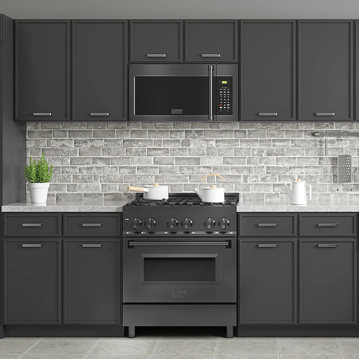 ZLINE MWO-OTRCFH-30-BS 30 in. Over-the-Range Microwave, 1.5 Cu. Ft., Black Stainless Steel
