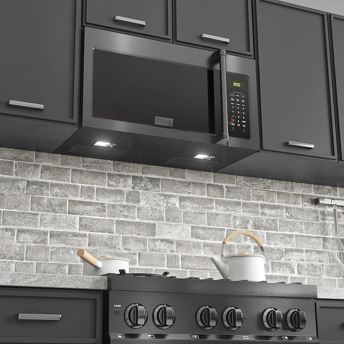 ZLINE MWO-OTRCFH-30-BS 30 in. Over-the-Range Microwave, 1.5 Cu. Ft., Black Stainless Steel