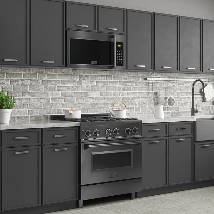 ZLINE MWO-OTRCFH-30-BS 30 in. Over-the-Range Microwave, 1.5 Cu. Ft., Black Stainless Steel