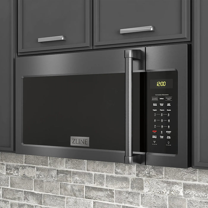 ZLINE MWO-OTRCFH-30-BS 30 in. Over-the-Range Microwave, 1.5 Cu. Ft., Black Stainless Steel