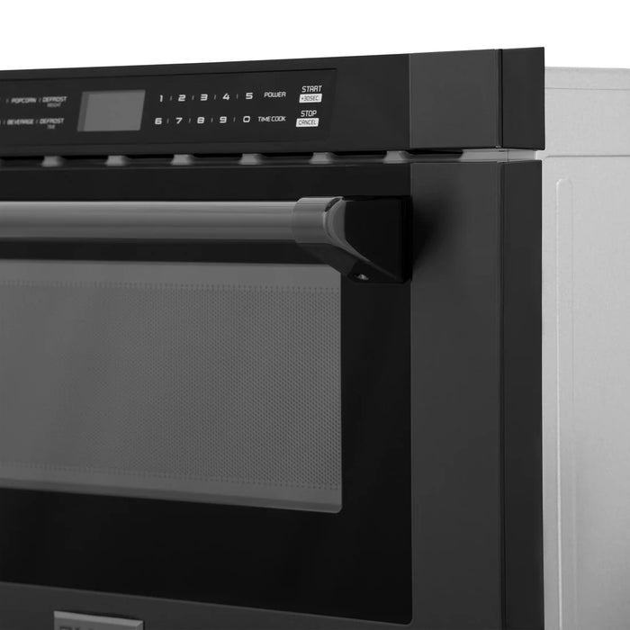 ZLINE MWD-1-BS-H 24 in Built-In Microwave Drawer, 1.2 Cu. Ft., Black Stainless Steel