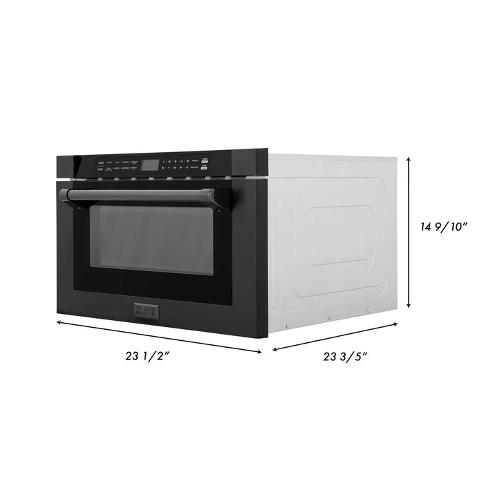 ZLINE MWD-1-BS-H 24 in Built-In Microwave Drawer, 1.2 Cu. Ft., Black Stainless Steel