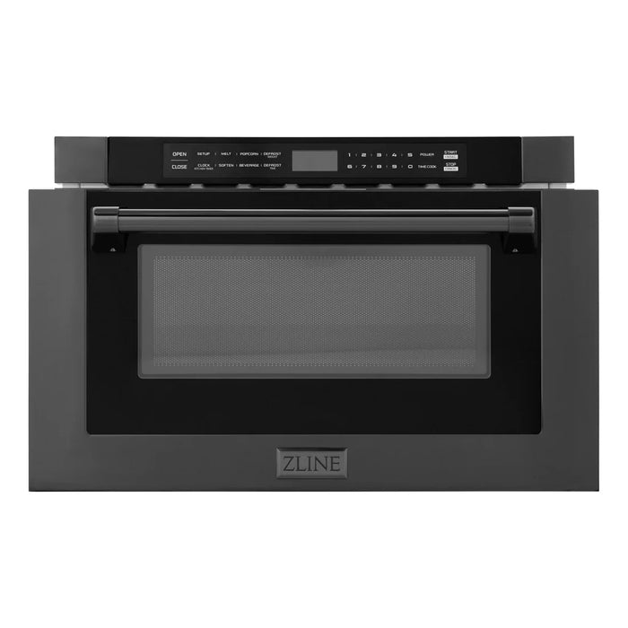 ZLINE MWD-1-BS-H 24 in Built-In Microwave Drawer, 1.2 Cu. Ft., Black Stainless Steel