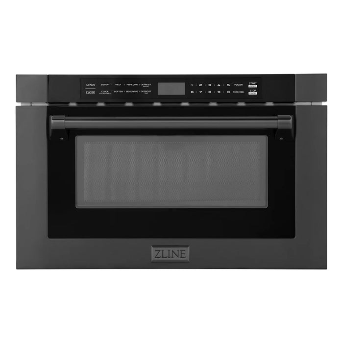 ZLINE MWD-1-BS-H 24 in Built-In Microwave Drawer, 1.2 Cu. Ft., Black Stainless Steel