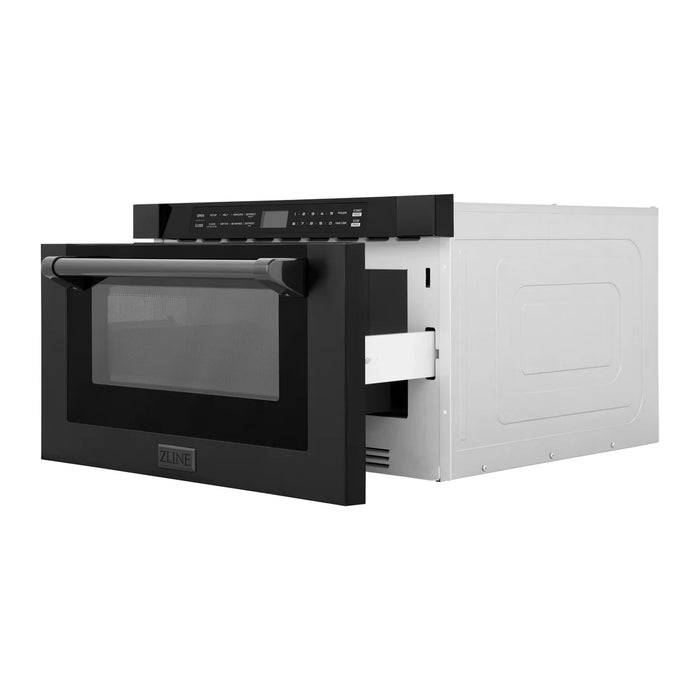 ZLINE MWD-1-BS-H 24 in Built-In Microwave Drawer, 1.2 Cu. Ft., Black Stainless Steel