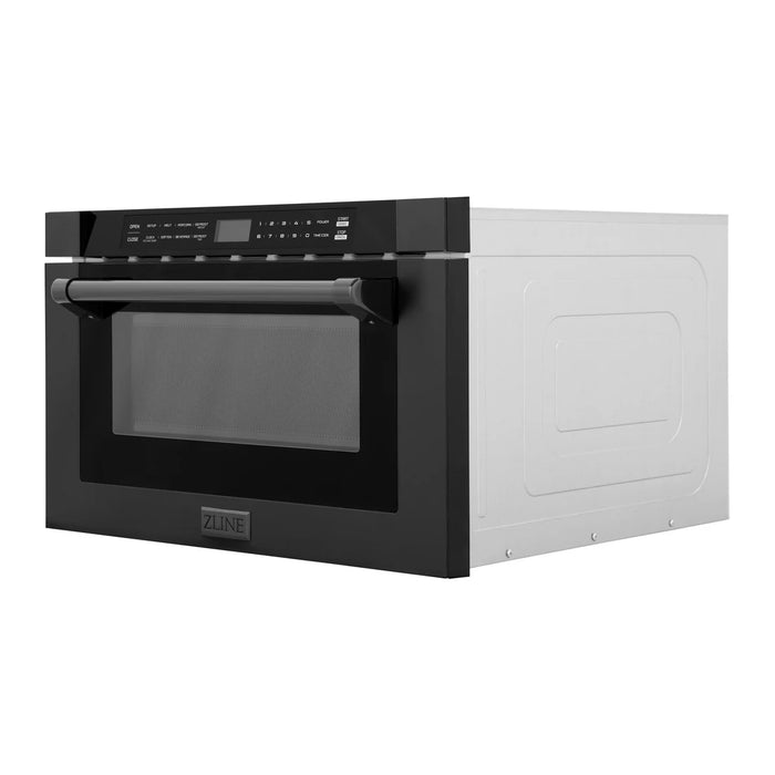 ZLINE MWD-1-BS-H 24 in Built-In Microwave Drawer, 1.2 Cu. Ft., Black Stainless Steel