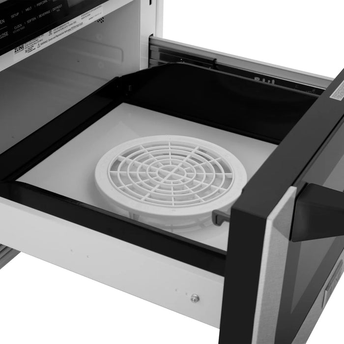 ZLINE MWDZ-1-SS-H-MB 24 in Built-In Microwave Drawer, 1.2 Cu. Ft., Fingerprint Resistant Stainless Steel, Matte Black Accents